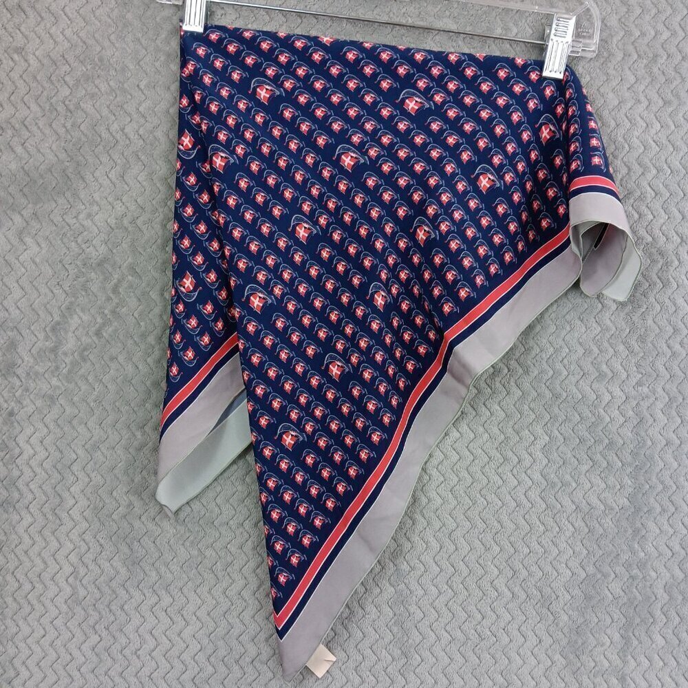 VINUCHI Scarf Square Unisex Blue Red Nautical navy